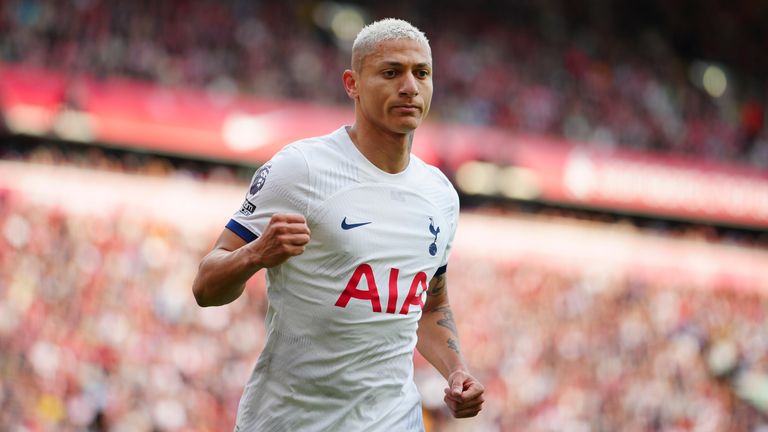 Tottenham's Richarlison celebrates scoring his side's first goal