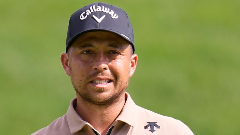 Xander Schauffele walks off the 17th green during the third round of the Memorial golf tournament Saturday, June 8, 2024, in Dublin, Ohio. (AP Photo/Sue Ogrocki)