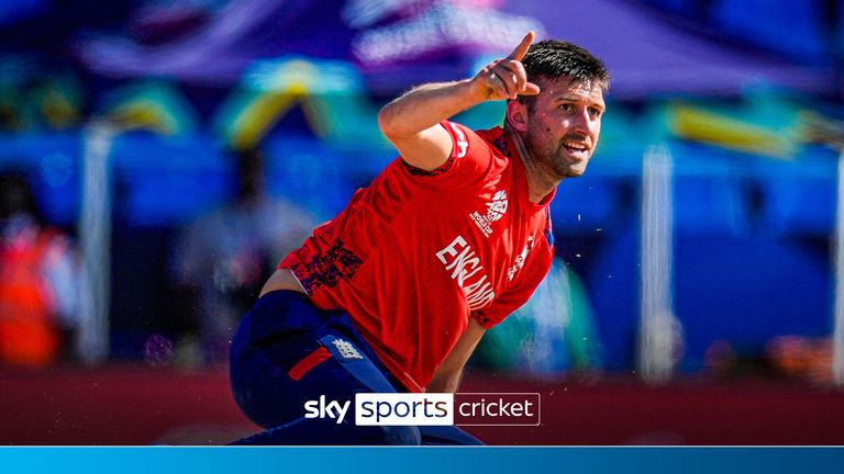 England&#39;s Mark Wood celebrates