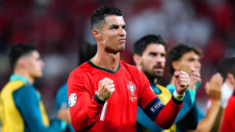 Cristiano Ronaldo celebrates after the final whistle