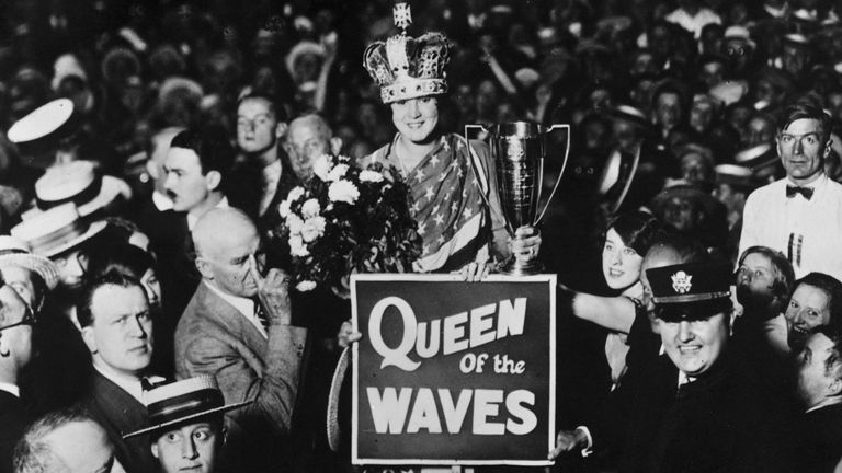 Gertrude 'Trudy' Ederle became known by the press as 'Queen of the Waves' following her successful English Channel swim