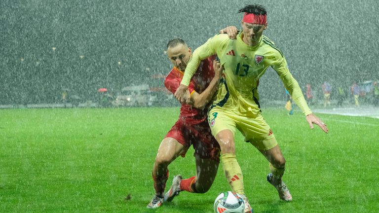 Wales played in horrendous conditions in Montenegro 