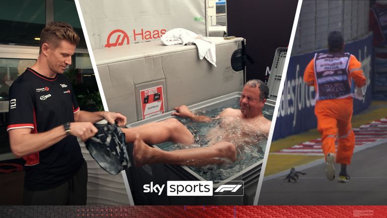 The funniest moments from the Singapore Grand Prix, including a Lizard causing chaos on the track and Ted Kravitz in a pair of speedos!